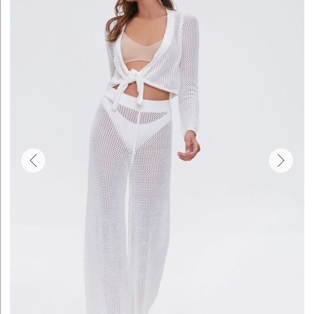 Forever 21 beach cover-up sheer cardi & pants